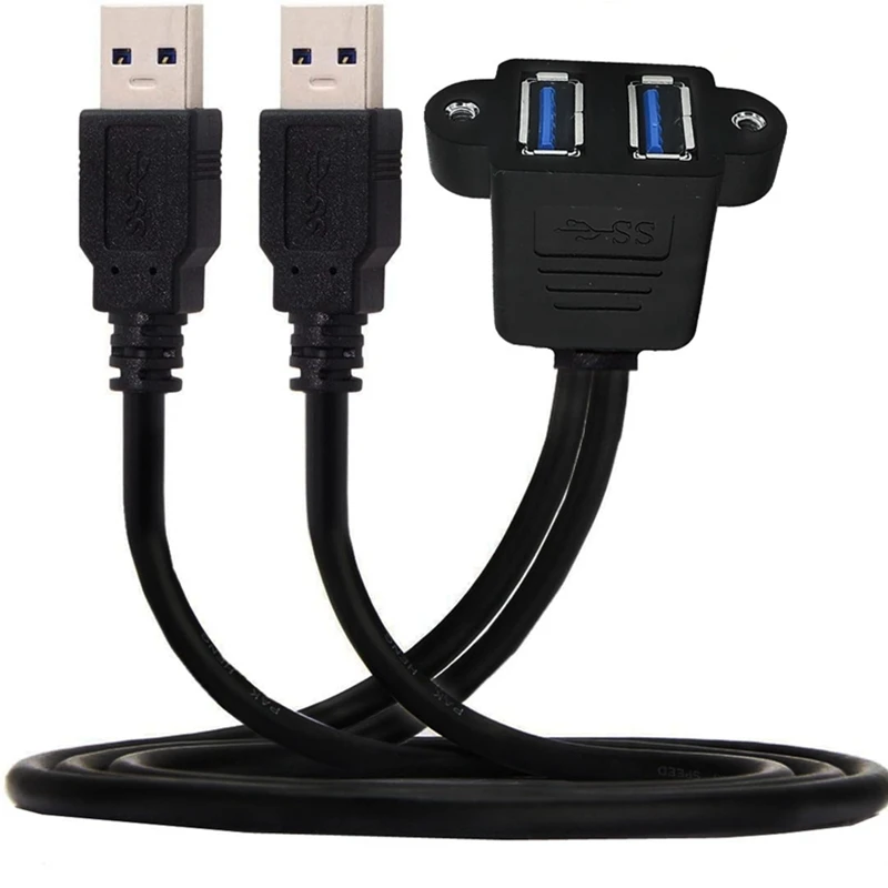 Un cable USB negro con un conector en el extremo