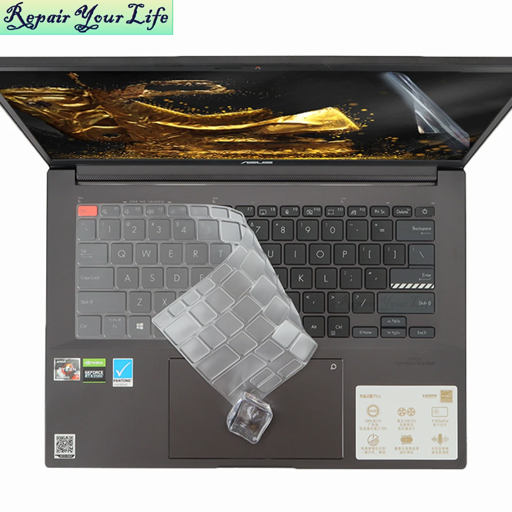 Cubierta para teclado de portátil M7400, TPU transparente para Asus Vivobook Pro 14X M7400Q M7400QE M7400QC, accesorios de cubierta de película protectora contra el polvo - imagen 5