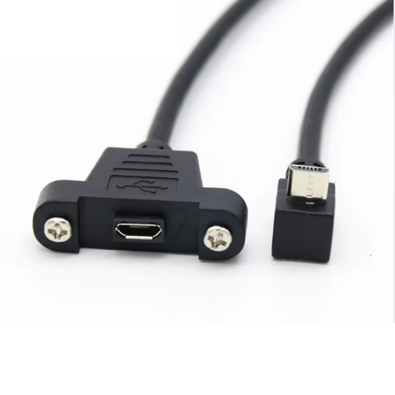 Cable Micro USB Angular 90° Macho-Hembra para Panel – Versión 2.0 - imagen 5