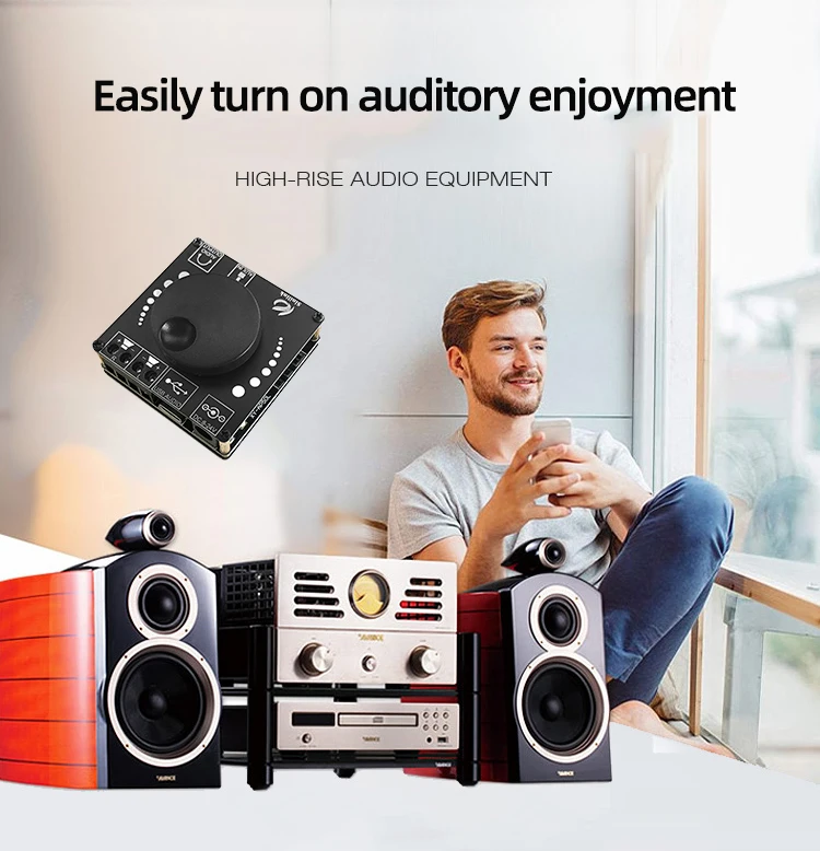 Módulo de placa amplificadora estéreo Digital, Mini Bluetooth 5,0, potencia de Audio 50WX2 inalámbrica, Amp 3,5 MM, AUX, USB, XY-AP50L de control de volumen - imagen 2