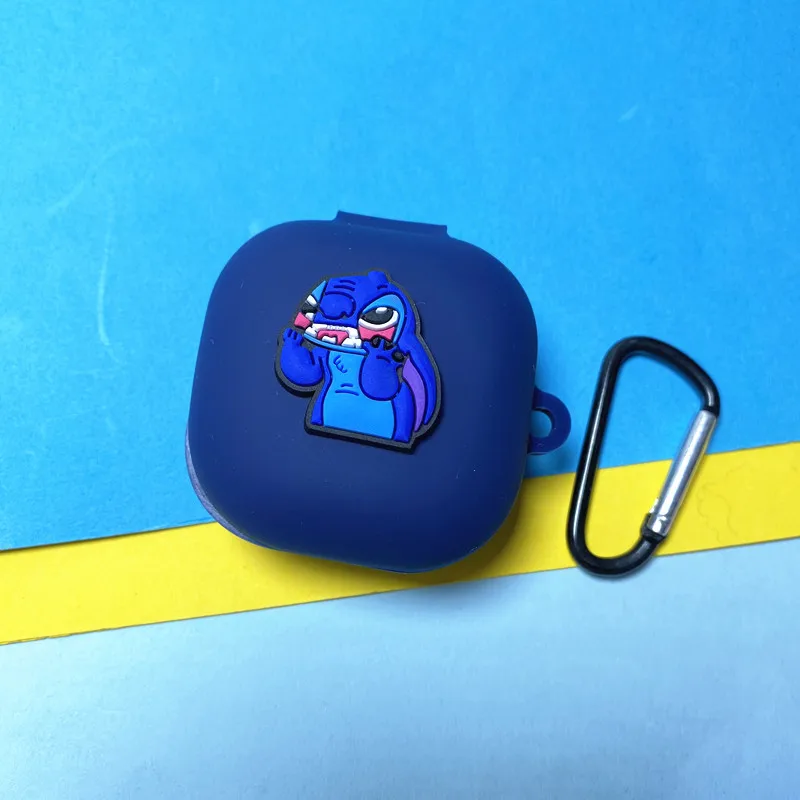 Funda para auriculares Disney Stitch para Samsung Galaxy Buds 2/Live/Pro, funda protectora de silicona para auriculares Bluetooth con gancho - imagen 3
