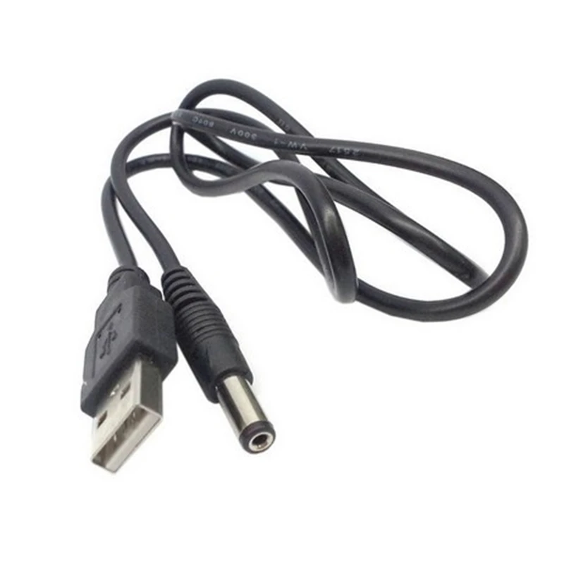 USB A TIPO MACHO A 5.5 Conector de alimentación CC de 2,1 mm Conector de barril de 5,5 2,1 mm Cable de 5 V 80 cm