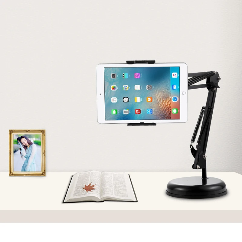 D-MOUNT DL-TMT2 universal 3,5 " -10,6" soporte de mesa para tableta soporte de almohadilla con portavasos soporte para teléfono blanco negro girar