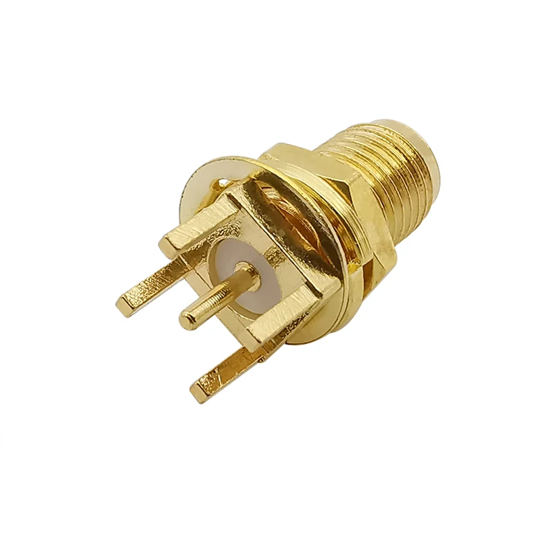 Conector de soldadura de montaje de borde de panel PCB hembra SMA, orificio pasante vertical, adaptador de RF de toma de antena SMA-KE con arandela de tuerca - imagen 3