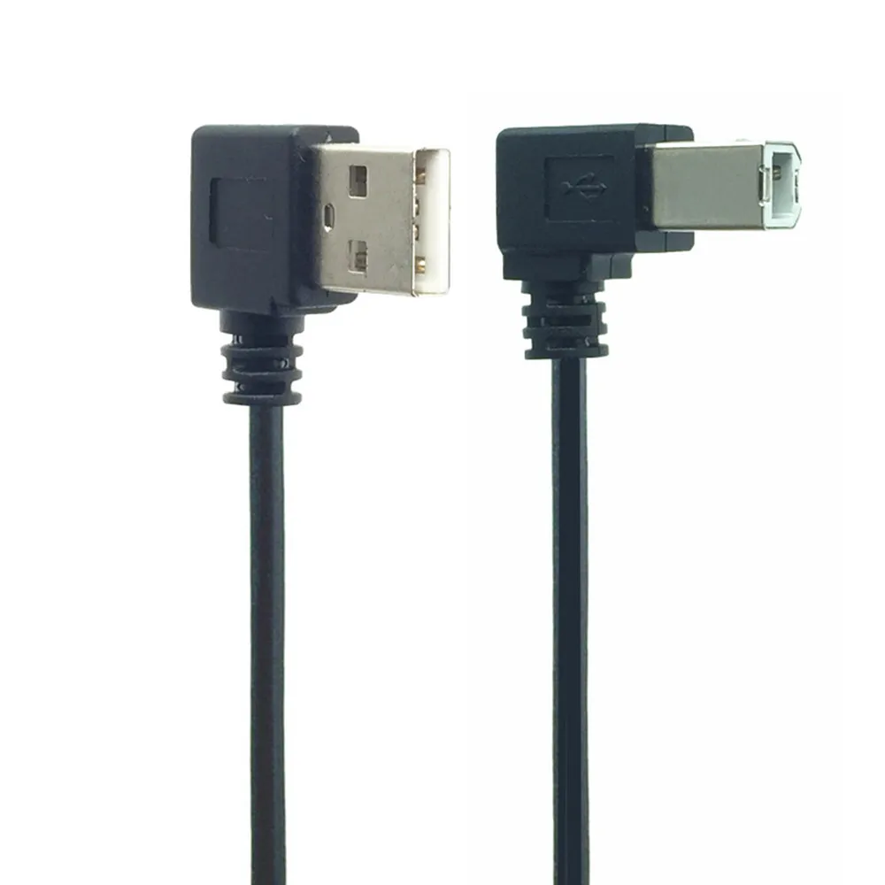 Escáner de impresora de ángulo derecho e izquierdo, cable de 90 grados, 50cm, 2,0 cm, USB 100 A macho A USB B macho tipo B BM