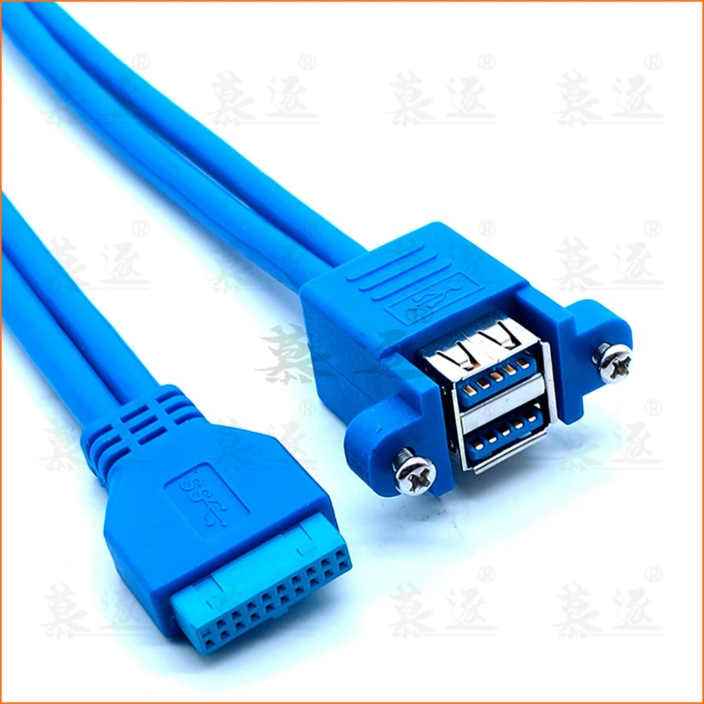 Stapelbar USB 3,0 Weibliche Panel Typ zu Placa base 20Pin Header Kabel Puertos duales 50cm - imagen 5