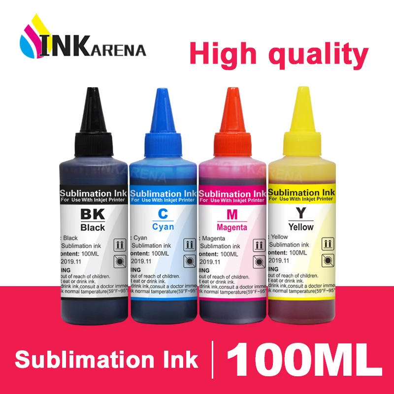 Inkarena-tinta de sublimación para impresora Epson WorkForce WF-2630, WF-2750, WF-2760, WF-2850, WF-2860, WF-3520, WF3610, WF7010, 100ml