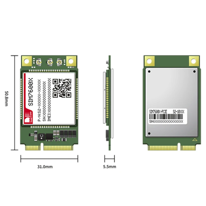 Nuevo SIMCOM SIM7600A MINI PCIE LTE Cat1 módulo banda receptora GNSS B2/B4/B5/B12 4G LTE UMTS GSM redes América del Norte - imagen 3