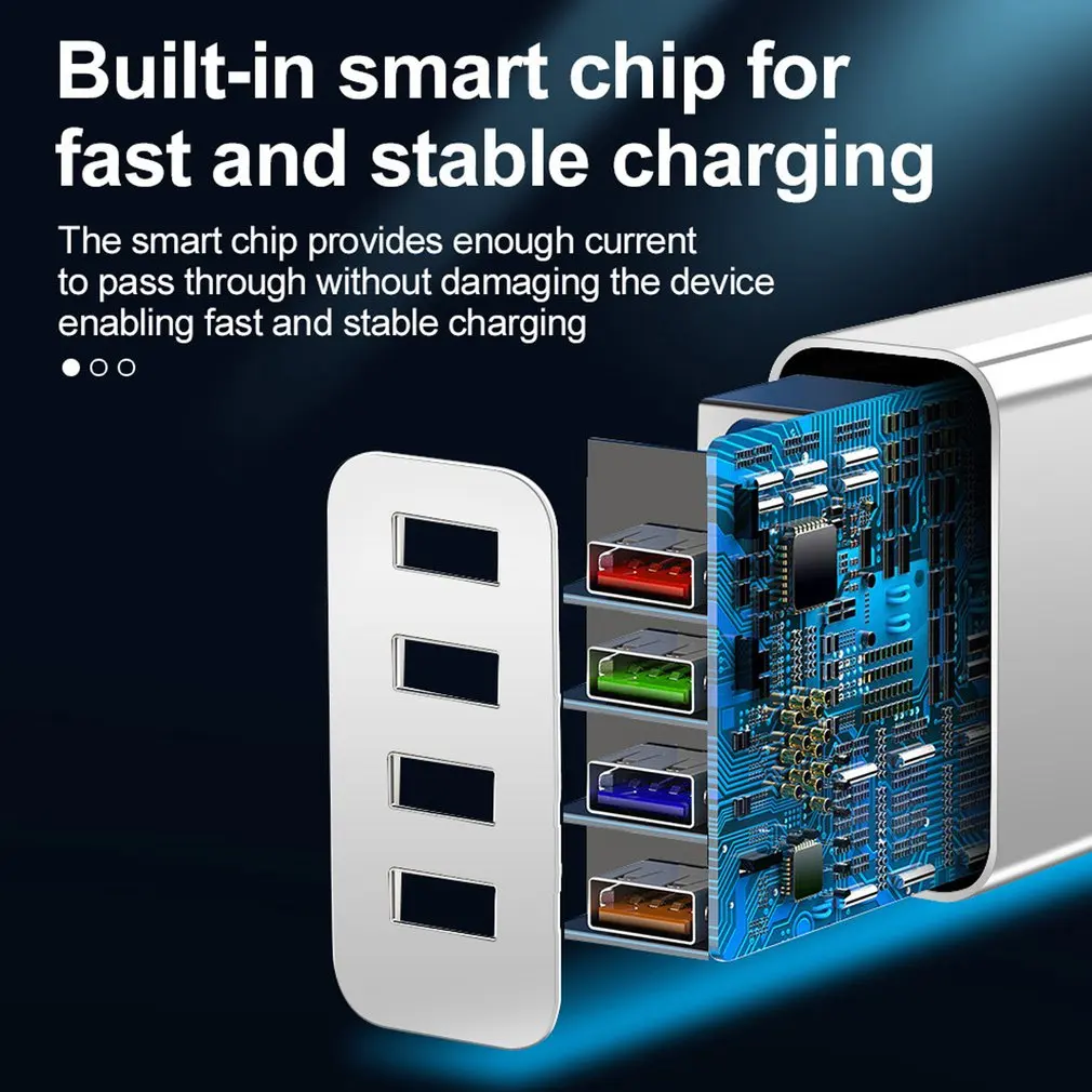 Cargador rápido de teléfono móvil 4USB 3.1A, multipuerto, Universal, para viaje, hogar, enchufe de UE/EE. UU./Reino Unido, cabezal de carga de pared para tableta y teléfono inteligente - imagen 4
