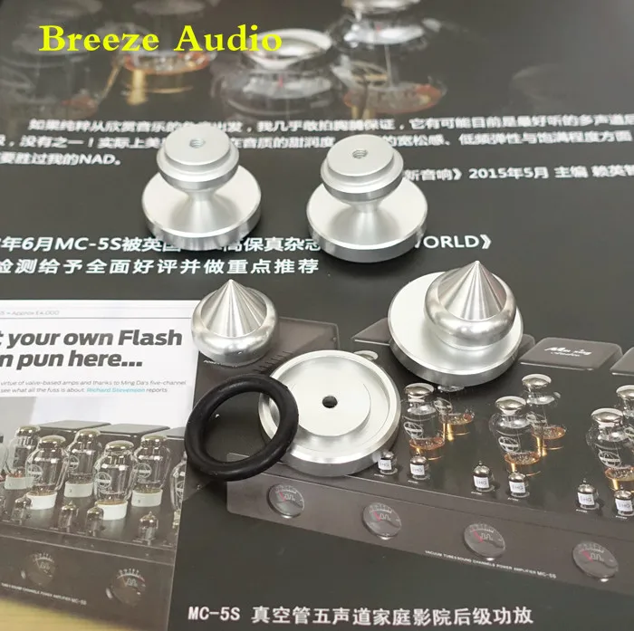 Diámetro 29,5mm altura 24mm con anillo de goma absorción de impacto aleación de aluminio pie altavoz amortiguador pie amplificador de uñas pies - imagen 3