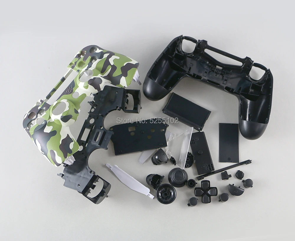Carcasa completa para mando de PS4 JDS 001 011, Kit de carcasa Mod, botón para Playstation 4, camuflaje, 10 juegos - imagen 2