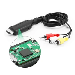 Adaptador HDMI a RCA 4K30Hz Escalador AV CVBS L/R Compatible NTSC PAL