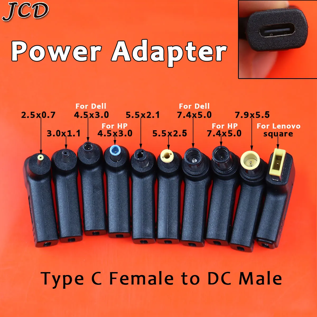 Adaptador JCD USB-C Hembra a CC Macho – Cargador Portátil - imagen 2