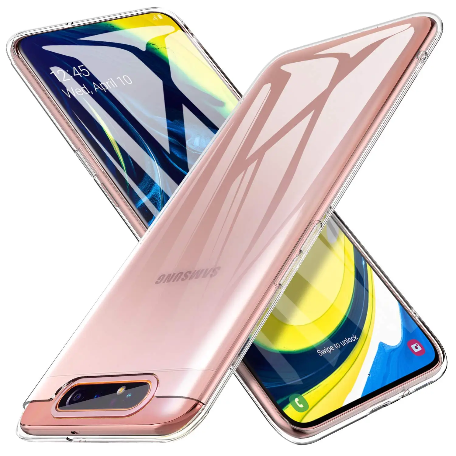 Funda transparente de silicona TPU para Samsung Galaxy A80 A90 5G, funda trasera para teléfono móvil 360, Fundas protectoras SamsungA80 2019 transparentes