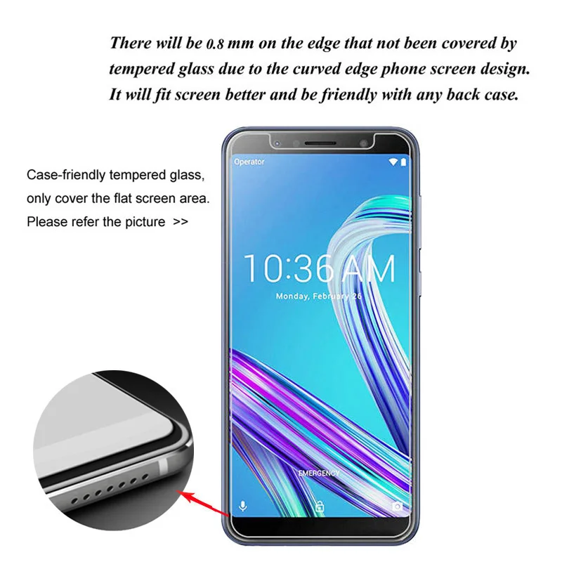 3Pcs Tempered Glass On For Asus Zenfone Max Pro M1 ZB601KL ZB602KL Screen Protector 9H Protective Film H Pro + T 9H Hard Glass - imagen 4