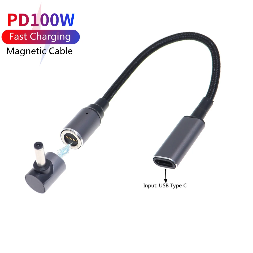 Adaptador de enchufe USB C PD a 4,0x1,35mm, Cable magnético de carga rápida tipo C de 100W para Asus Zenbook UX21A UX31A UX32A UX32V UX32VD