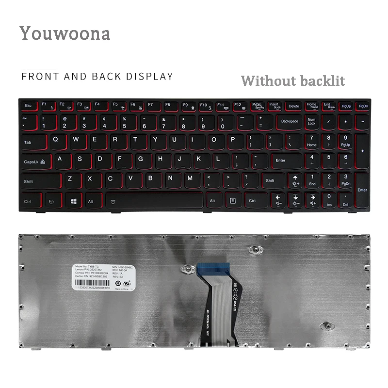 Nuevo teclado Original para ordenador portátil Lenovo ideapad Y500 Y510 Y500NT Y510P Y500N - imagen 2