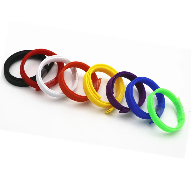 Angitu 100M 12mm Cable funda protectora malla PET Cable trenzado manga trenzada Cable vaina funda expandible
