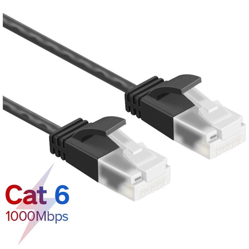 Cable Ethernet Cat6 ultradelgado RJ45, Cable de red UTP de ángulo recto, Cable de parche de 90 grados, Cables Lan Cat6a para enrutador portátil y TV BOX - imagen 2