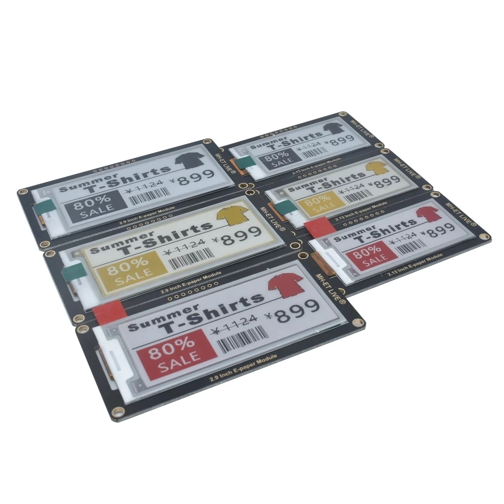 Módulo Epaper de papel electrónico, pantalla de visualización e-ink, SPI, compatible con Arduino UNO, STM32, Raspberry PI, ESP32, 2,13, 2,13, 2,9 y 2,9 pulgadas