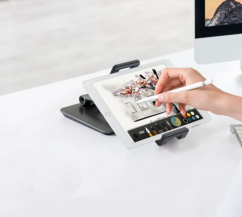 Soporte universal de aluminio para tableta, abrazadera para teléfono de alta calidad, de 4,7 "-12,9", para escritorio, con ajuste de inclinación, AP-7XN - imagen 3