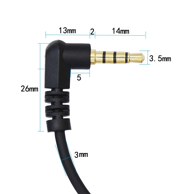 Cable auxiliar de 3m y 3,5mm, TRRS de doble ángulo de 4 polos, conector auxiliar macho a macho de 4 conductores, conector estéreo, soporte HiFi, Cable de función de micrófono - imagen 4