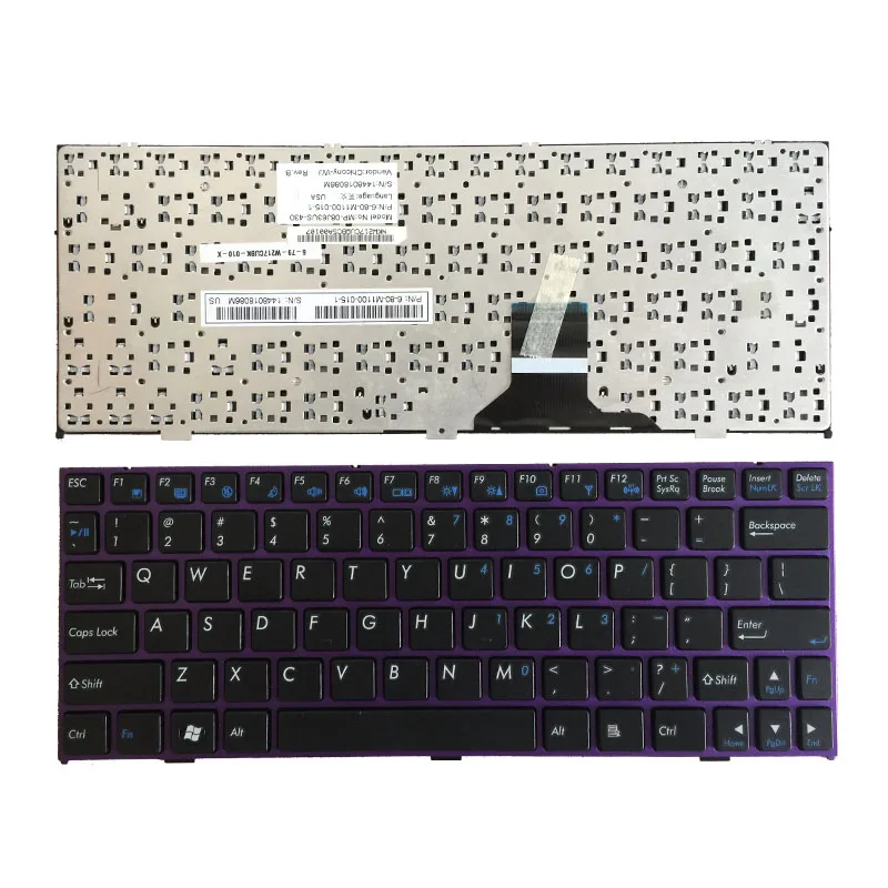 Teclado para portátil CLEVO M1110, M11X, M1100, M1110Q, M1111, W110ER, M1115, inglés, EE. UU./Japón, borde Púrpura/Azul, nuevo - imagen 2