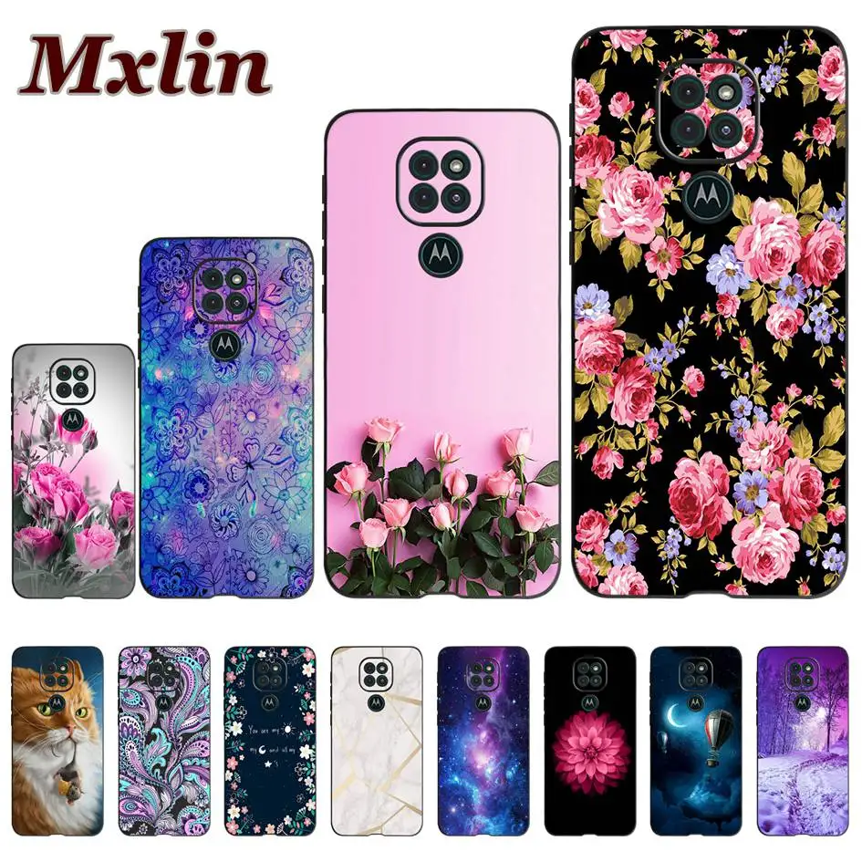Funda de teléfono con estampado de flores para Motorola Moto G9 Play, cubierta de silicona suave de 6,5 pulgadas para MotoG9 Play Motorola G 9 Play Coque Capa