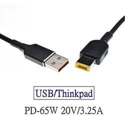 Lenovo ThinkPad USB PD Cable 65W 1,8 m - Punta cuadrada delgada
