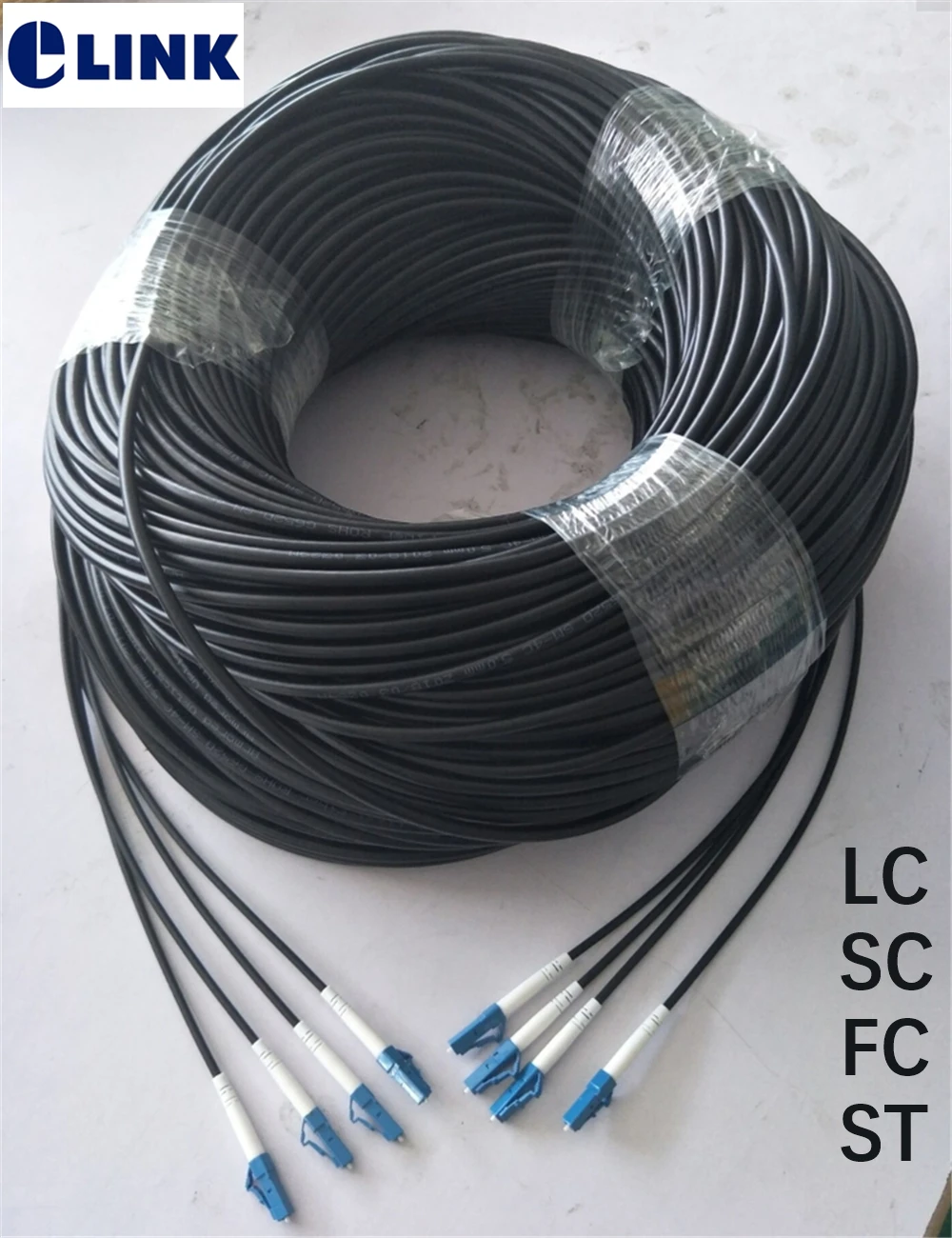 Cable de conexión de fibra óptica OM3, 40M, TPU, 4 núcleos, resistente al agua, LC SC FC, cable de conexión blindado, puente FTTA para exteriores, 4 fibras, 5,0mm - imagen 5