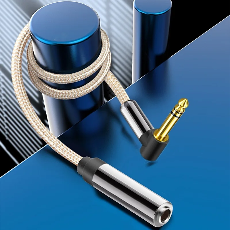 Cable de extensión de Audio HiFi para auriculares, 1/4 pulgadas, TRS macho, 6,35mm a 6,35mm, hembra, para guitarra, monitores de estudio de escenario, extensor ESTÉREO - imagen 3