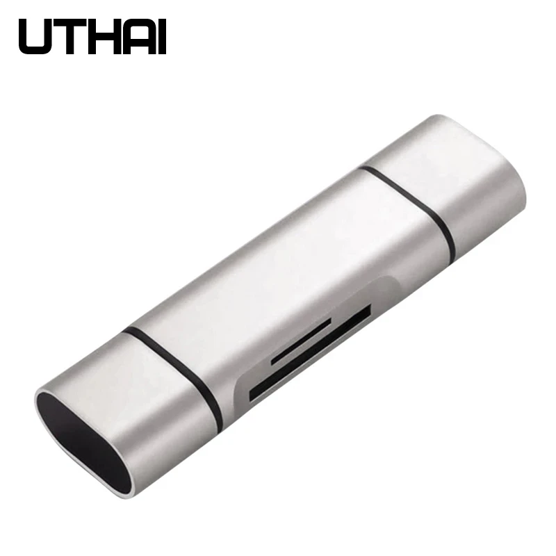 UTHAI C03 tipo-C micro USB USB3.0 3In1 lector de tarjetas de OTG de alta velocidad Universal TF/SD/V8 adaptador para PC Android encabezados de extensión - imagen 2