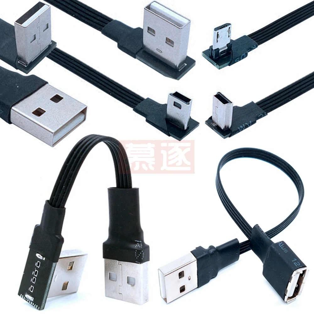 Cable Mini USB Tipo B flexible - Angular 90° USB 2.0