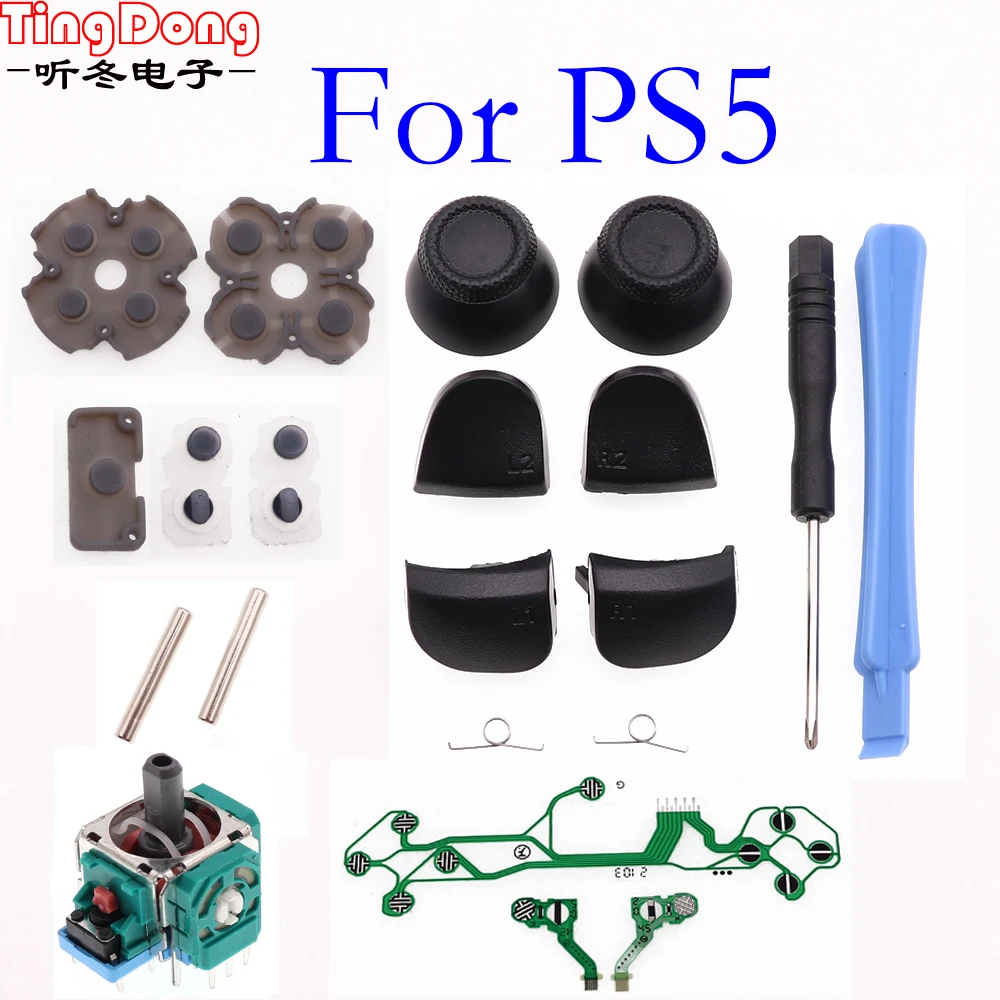 Reemplazo TingDong para PS5 L1 R1 L2 R2 botón de resorte juego completo de botones Kits de reparación para controlador de botones ps5 PS5