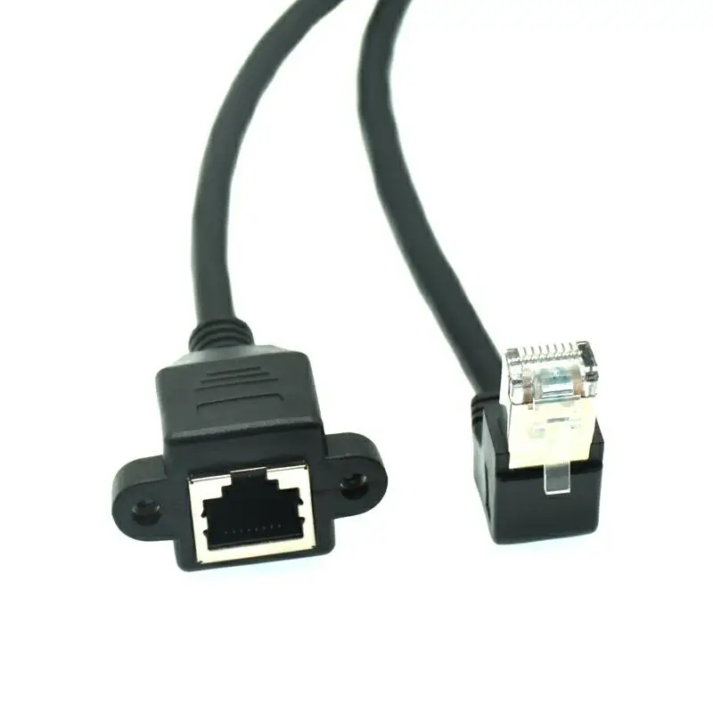 Cable Ethernet Cat6 RJ45, Cable de red UTP de ángulo recto, Cable de conexión, Cables Lan Cat6a de 90 grados para enrutador de ordenador portátil, caja de TV - imagen 2