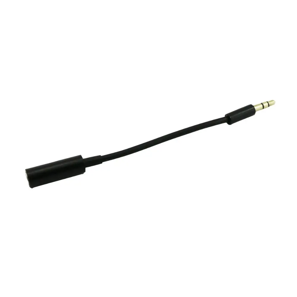 1 unidad 3,5mm 1/8 "3 polos TRS estéreo macho a 3,5mm 3 polos hembra Jack M/F adaptador de extensión Cable de Audio corto 15cm negro