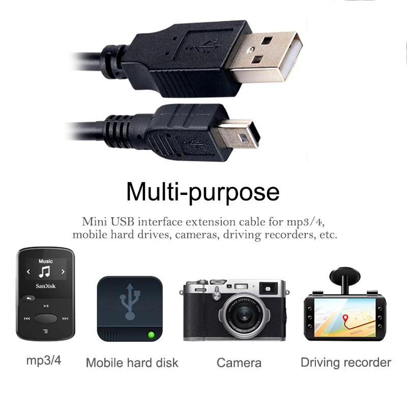 USB 2,0 tipo A a arriba abajo izquierda derecha en ángulo 90 grados Mini USB Cable de carga de sincronización de datos 0,25 m 0,5 m 1m 1,5 m 3m 5m - imagen 5