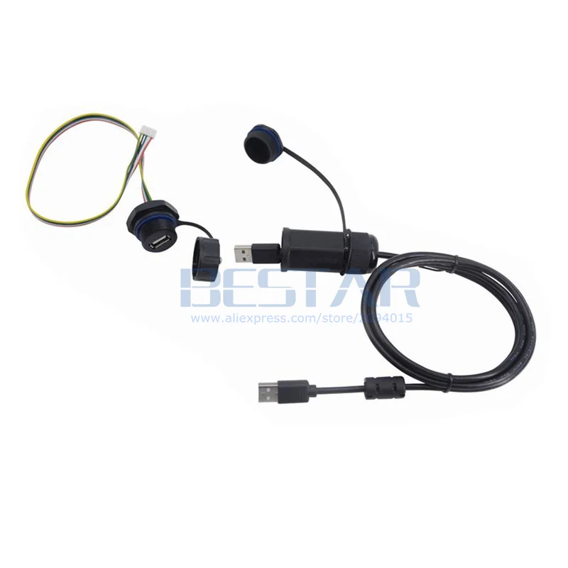 XHP 1m/1.5m/3m Cable de extensión impermeable USB tipo a hembra M25 IP68 tapa a prueba de polvo estándar Industrial 2,0 - imagen 2