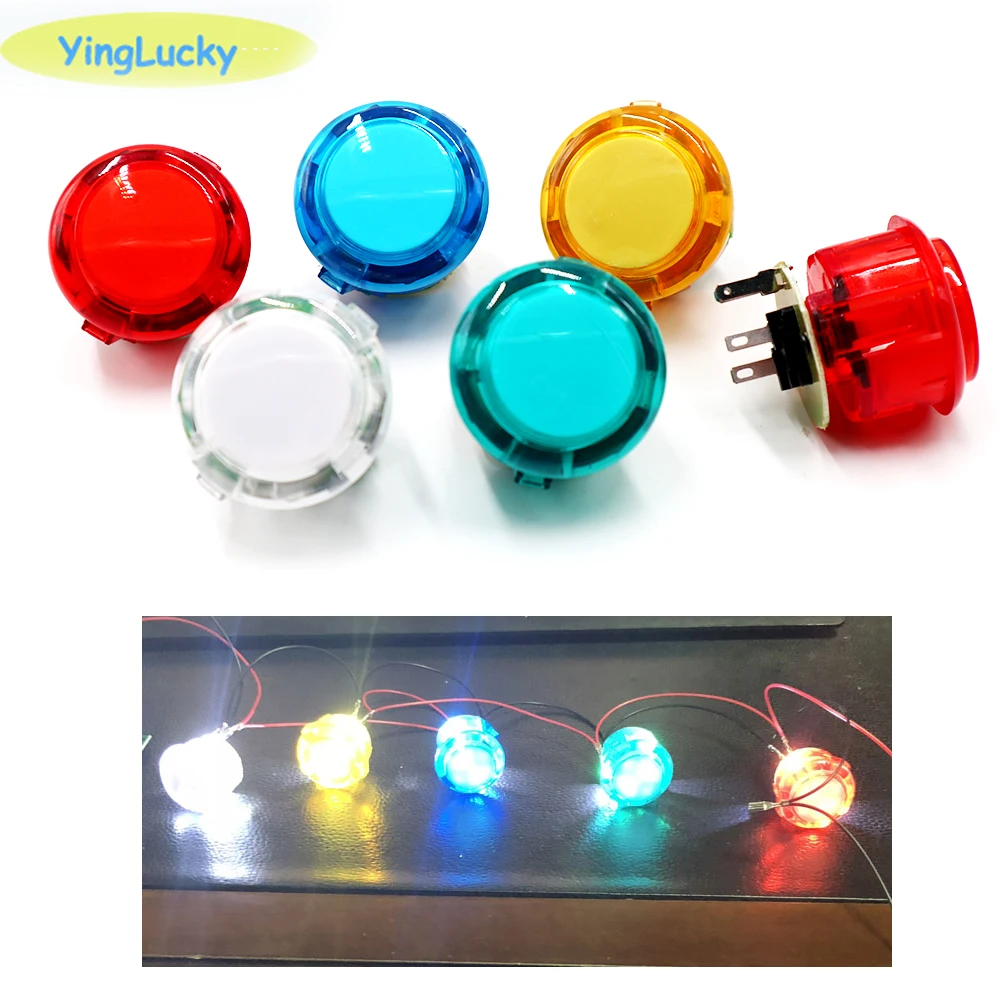Botón LED transparente de Arcade, reemplazo de OBSF-30 SANWA OBSN-30, OBSC-30 para Raspberry pi, MAME, PC, juego Pandora, 30mm, 5V, 10 Uds. - imagen 5