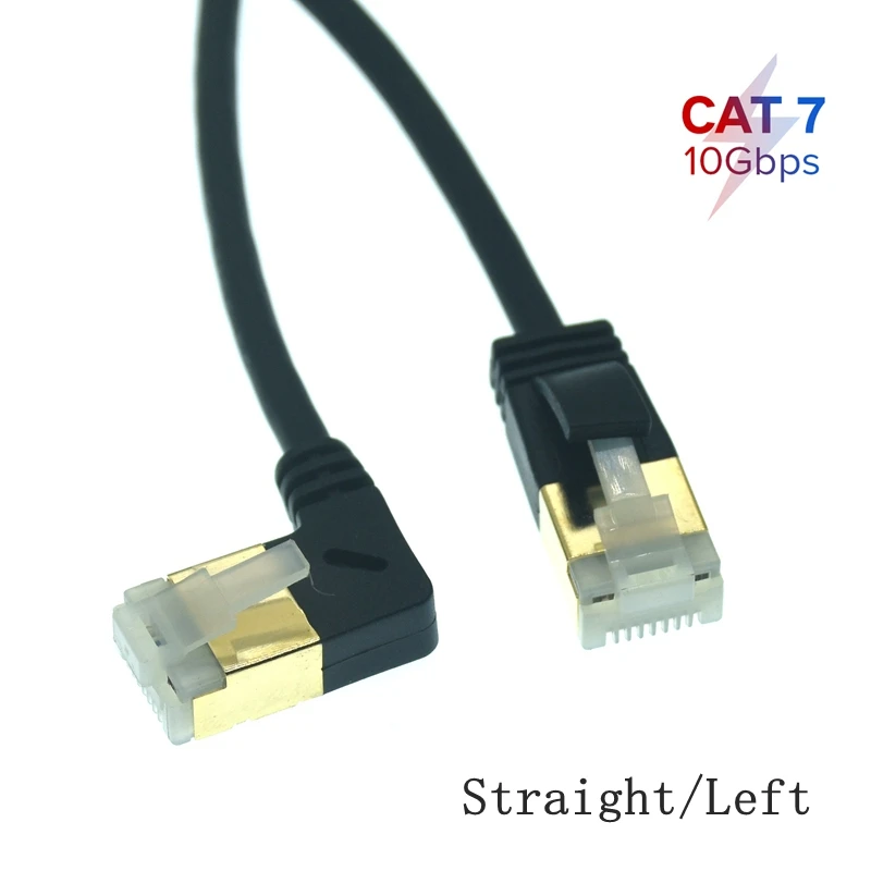 Cable de red Ethernet UTP CAT6 CAT7e UTP de 90 grados, Cable corto LAN de parche RJ45 macho a macho para ordenador portátil, módem ADSL de 30CM y 1 pies - imagen 2