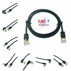 Cable Ethernet RJ45 Cat7 10Gbps - Conector Angular 90 Grados