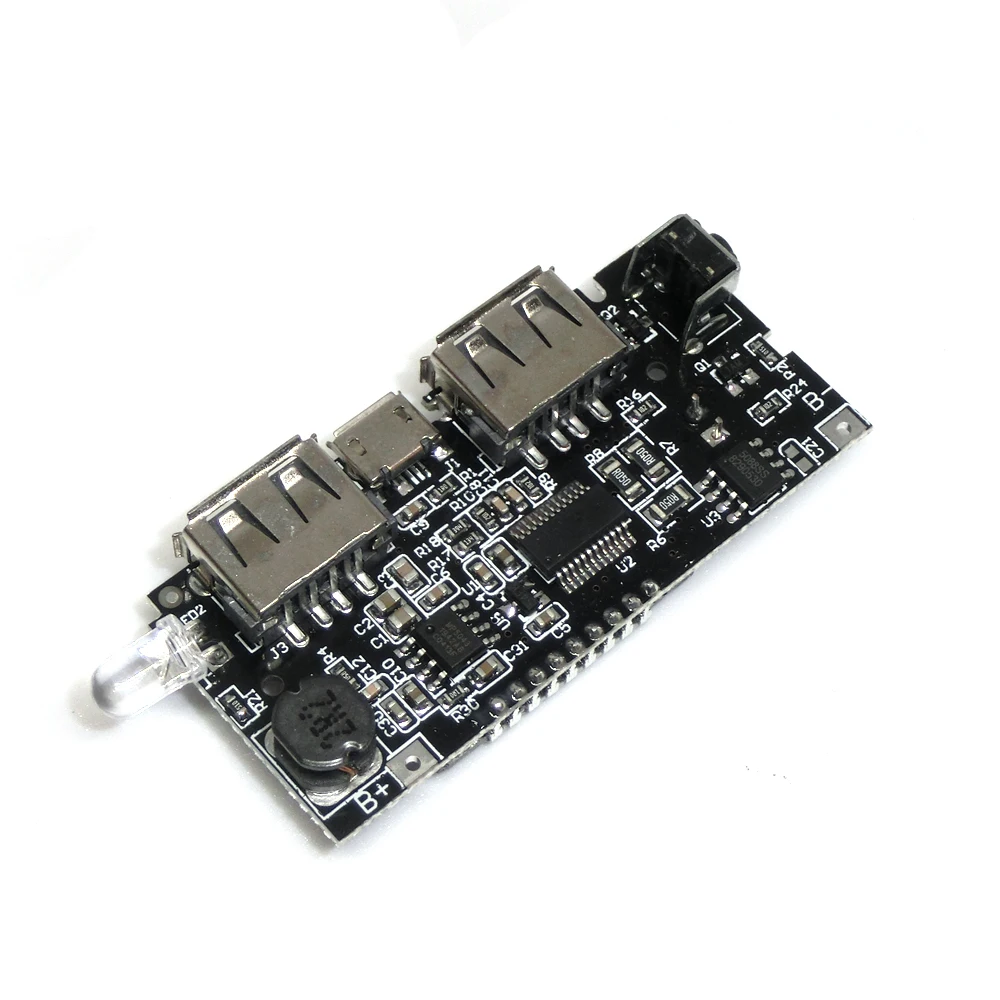 Cargador de batería USB Dual 18650, módulo de alimentación PCB, 5V, 1A, 2.1A, accesorios para banco de energía móvil para teléfono, placa de módulo LCD LED DIY - imagen 5