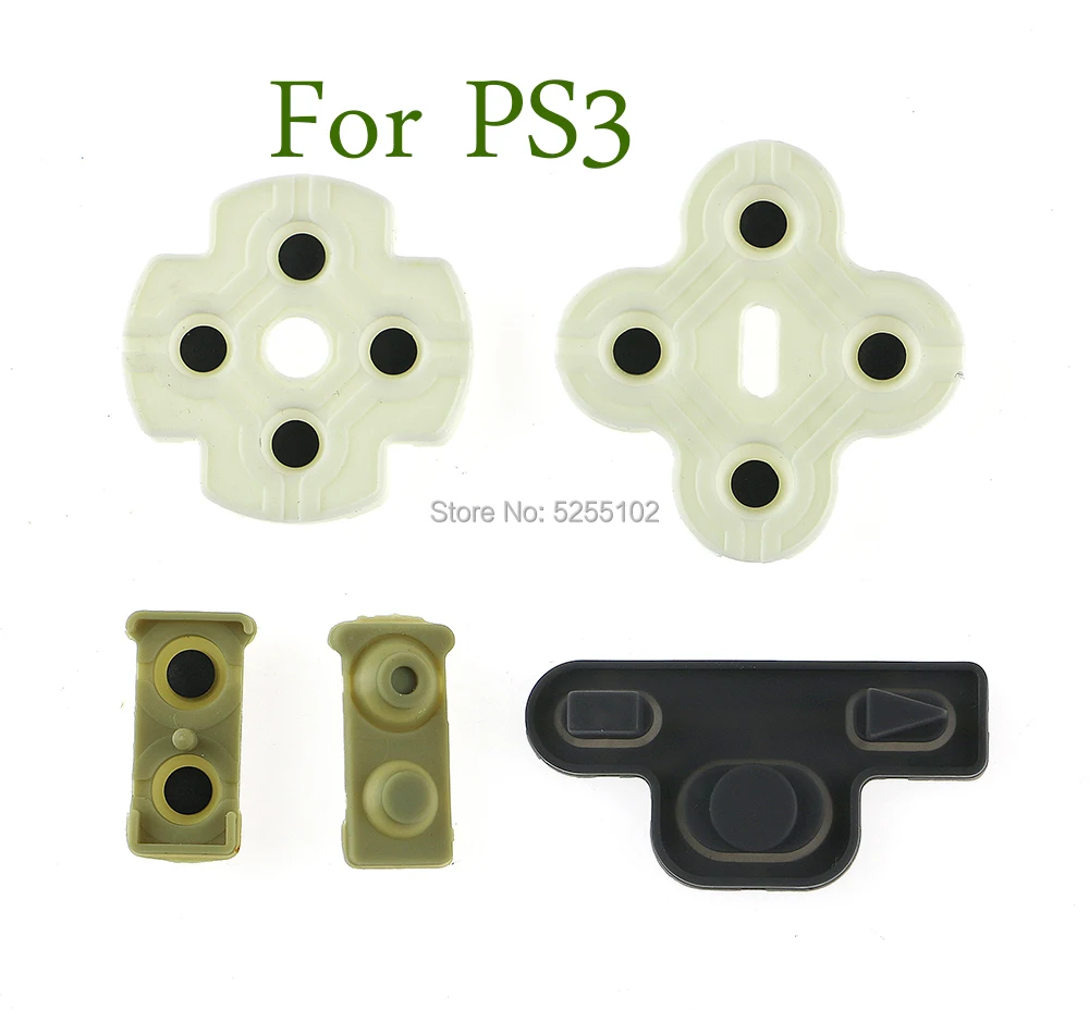 200 juegos para Sony PS3 PlayStation 3 controlador DualShock reemplazo de goma suave silicona adhesivo conductor botón Pad teclado