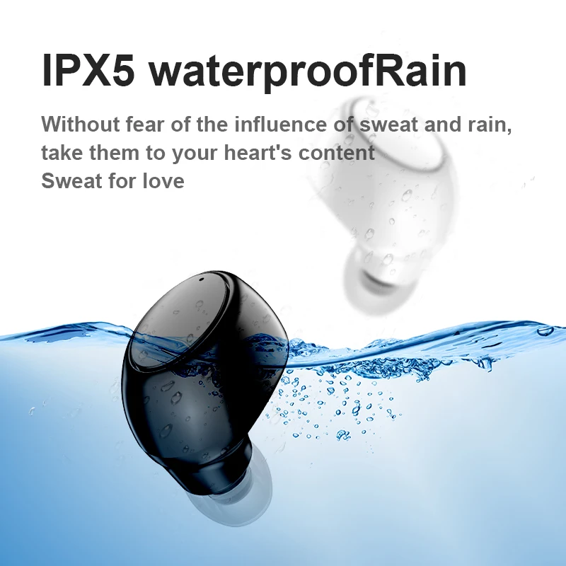 X6 Mini-Auriculares deportivos compatibles con Bluetooth 5,0, cascos inalámbricos con micrófono, manos libres para todos los teléfonos inteligentes - imagen 2