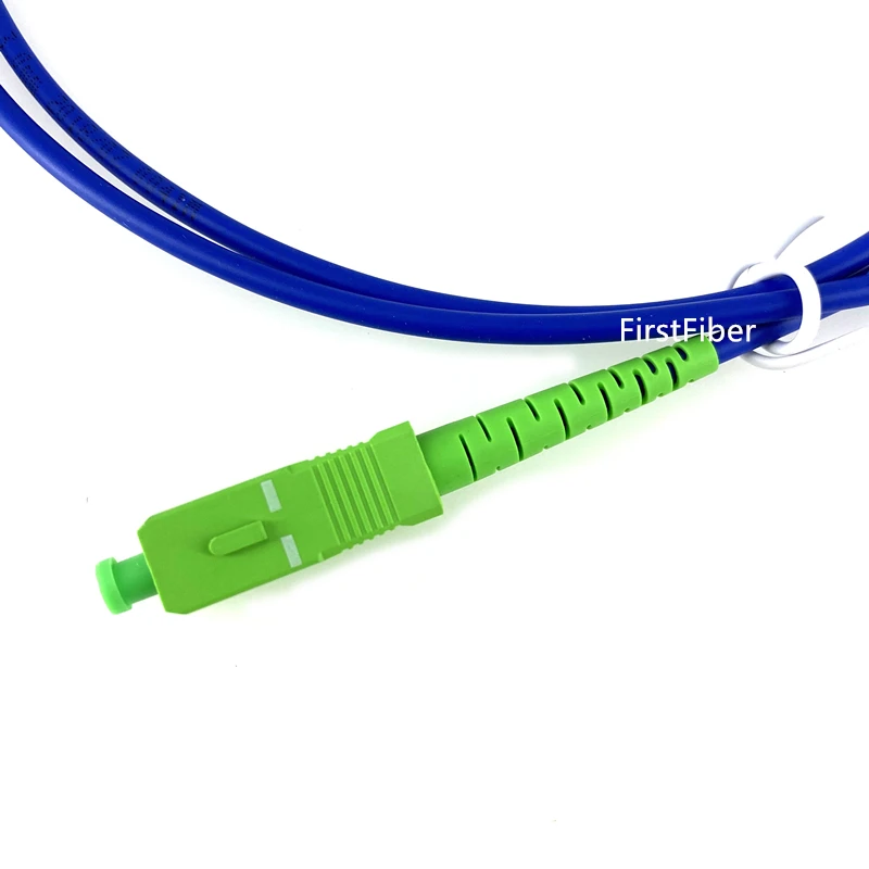 Cable de parche blindado SC APC a SC UPC, Cable de parche de fibra azul SC, puente óptico Simplex, PVC de modo único, 1m - imagen 2