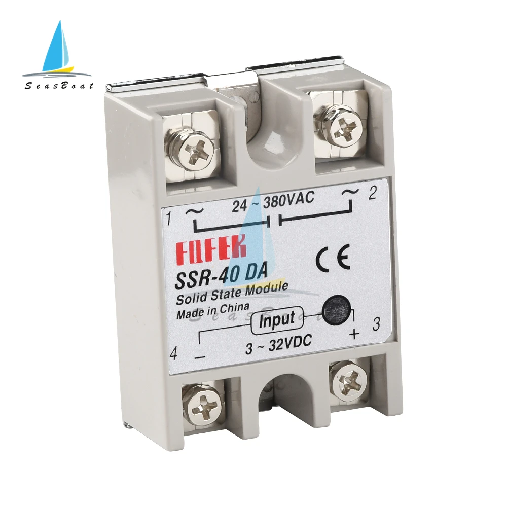 SSR -10DA/25DA/40DA/50DA/60DA/75DA/100DA DC Control AC SSR carcasa blanca, relé de estado sólido monofásico sin cubierta de plástico - imagen 3