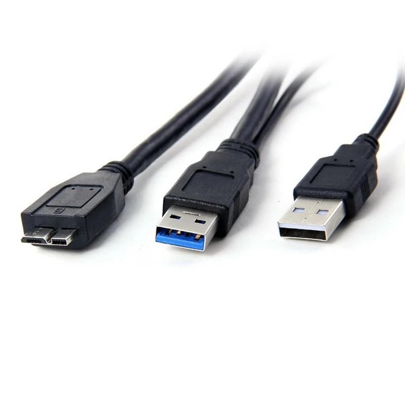 Nuevo Cable de datos USB 3,0 A Y USB 2,0 macho a Micro B, con fuente de alimentación para disco duro móvil, adaptador de Cable SSD de disco duro móvil - imagen 2