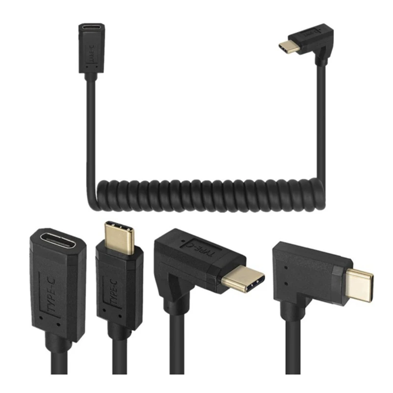 Cable extensor de Cable de carga de datos, Cable retráctil de 10Gbps Gen2 tipo C USB 3,1 macho a USB-C hembra, enchapado en oro - imagen 2