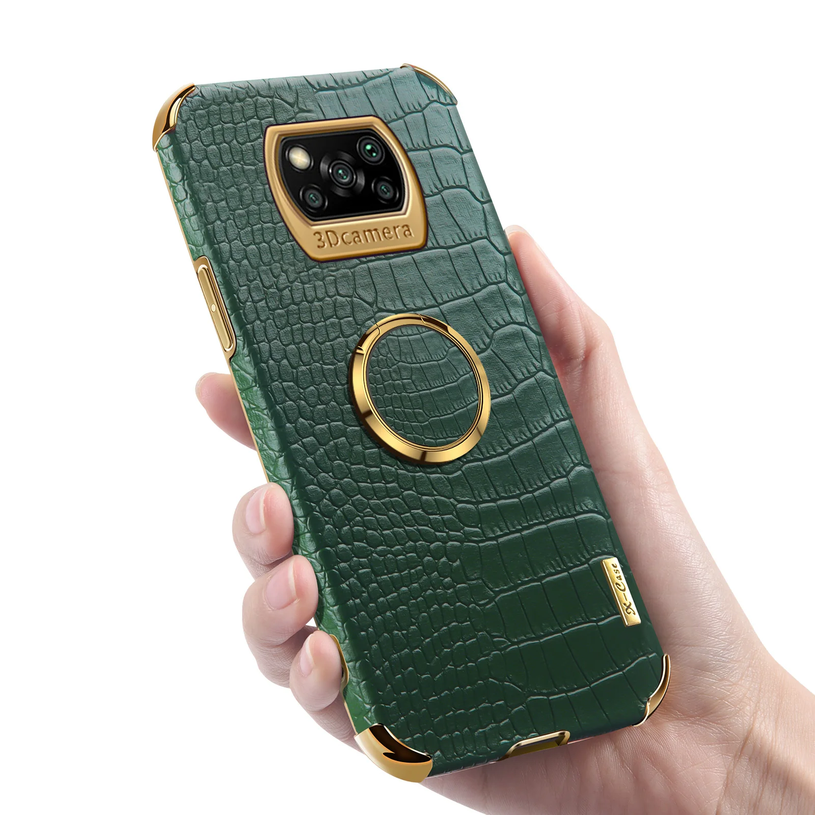 Funda de cuero PU suave para Xiaomi POCO X3 NFC X3Pro, carcasa trasera protectora con soporte de anillo para Xiaomi POCO M3 X3 F2 PRO - imagen 4