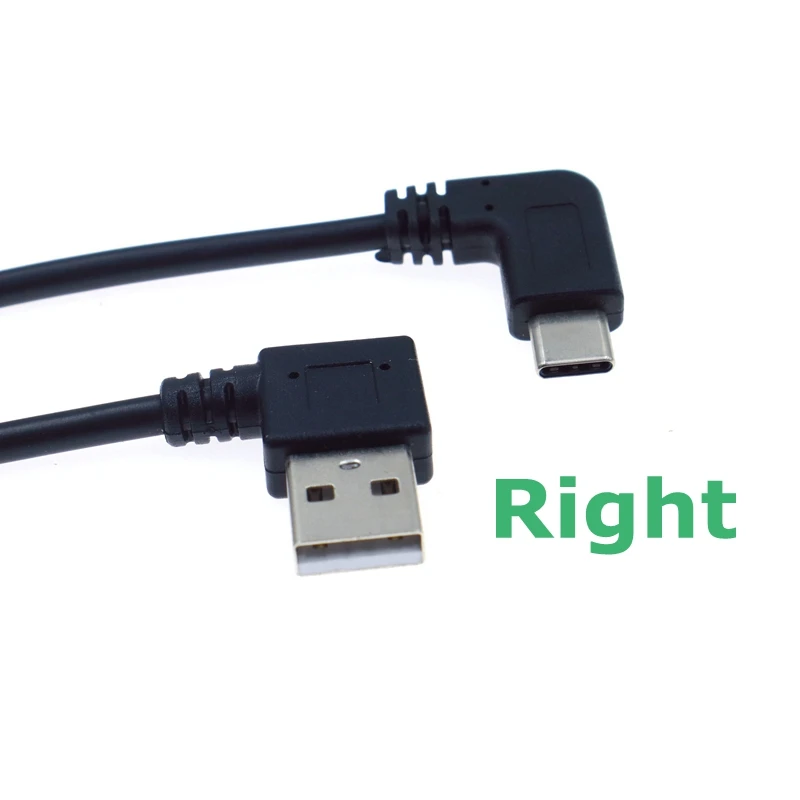 Cable USB C tipo C USB 2,0 con ángulo de 90 grados, 25 cm, curvatura izquierda y derecha, adecuado para Samsung, Huawei, Xiaomi, Cable de doble curva - imagen 4